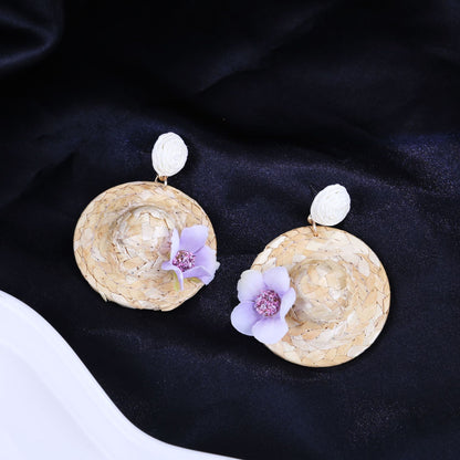 星星花朵耳環－1/紫色款細節｜https://igowo.tw/