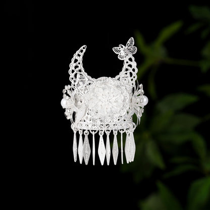 珍珠花朵流蘇鏤空飾品－/花竹，吊墜隨機款細節｜https://igowo.tw/