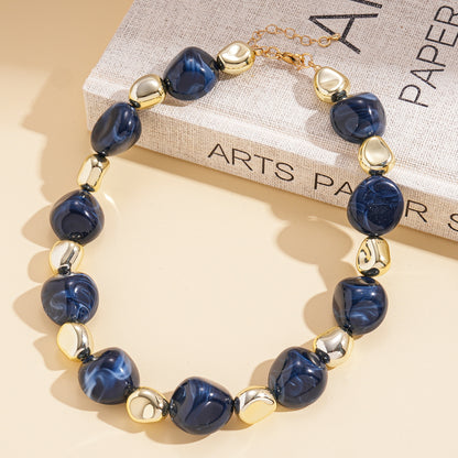 串珠樹脂項鍊－60#項鍊-咖色款細節34｜https://igowo.tw/