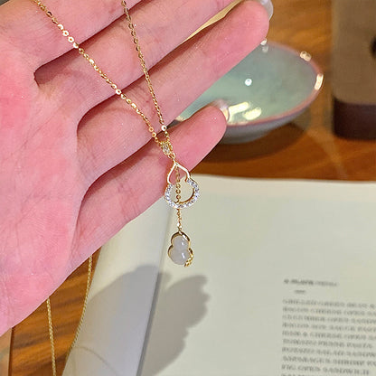 金色鋯石葫蘆復古項鍊