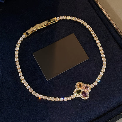 彩色鋯石花朵手鍊