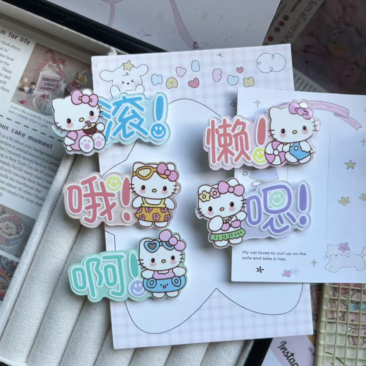 貓咪文字髮夾－細節特寫1｜https://igowo.tw/