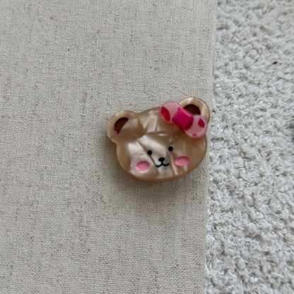 彩色小熊花朵髮夾