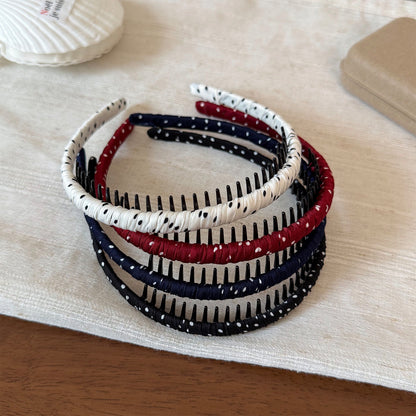 布面波點纏繞髮箍－商品主圖｜https://igowo.tw/