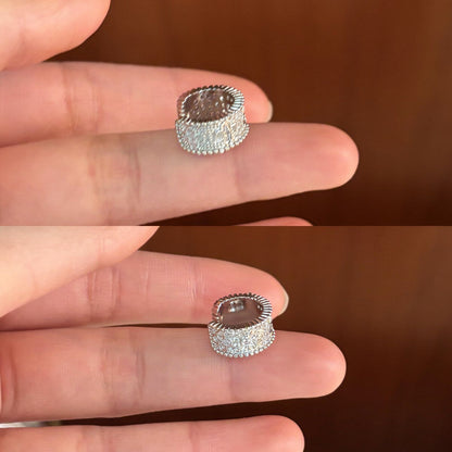 琺瑯鋯石花朵簡約耳夾