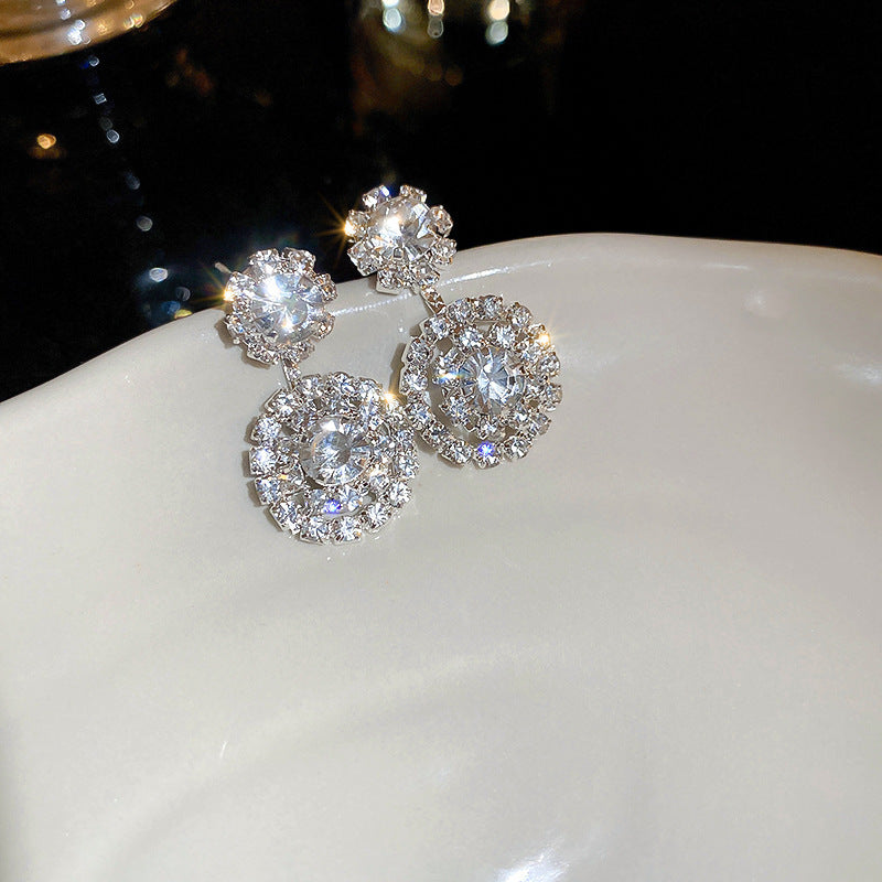 蝴蝶鑲鑽復古耳環