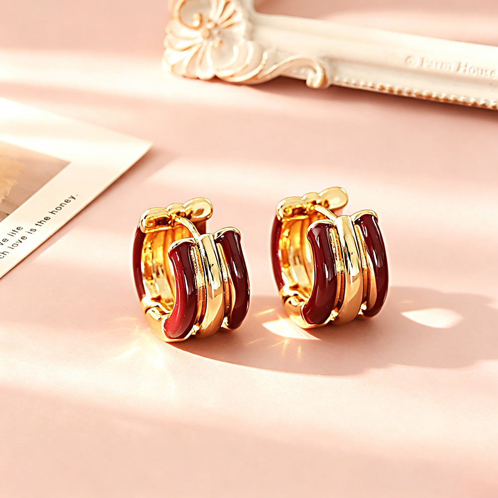 琺瑯簡約耳扣－第二視角實拍｜https://igowo.tw/