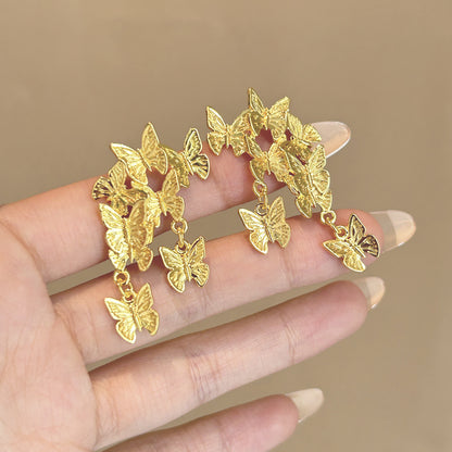 金色銀針復古簡約飾品－2/葫蘆流蘇款細節｜https://igowo.tw/