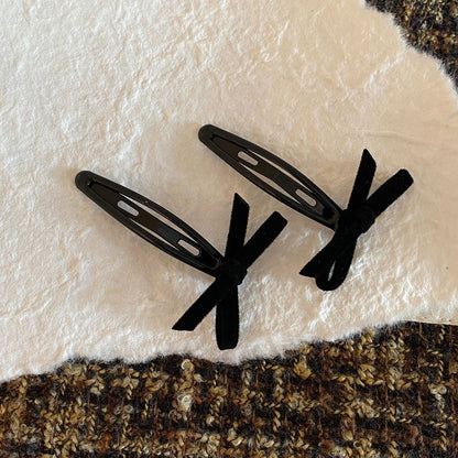 絨面蝴蝶結髮夾