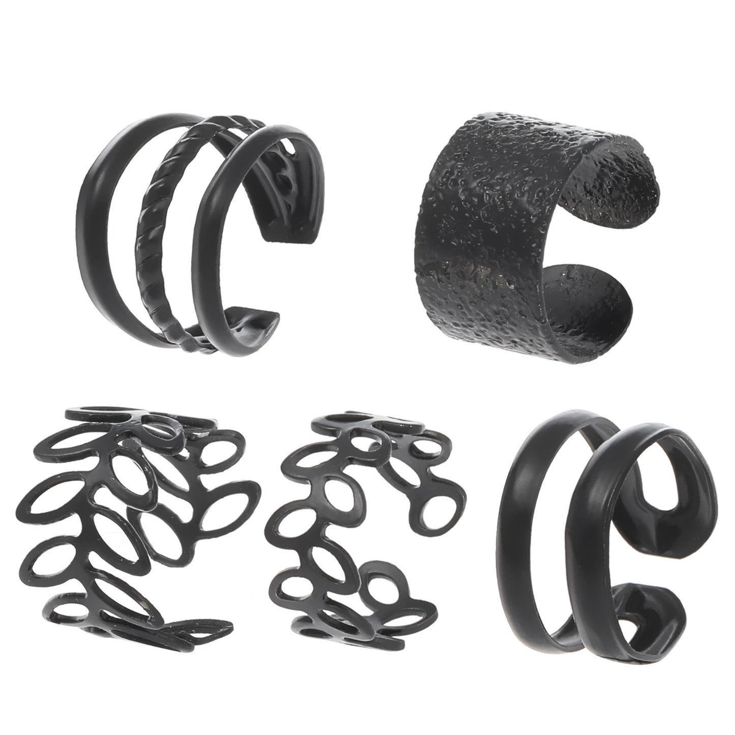 金屬樹葉耳夾五件組