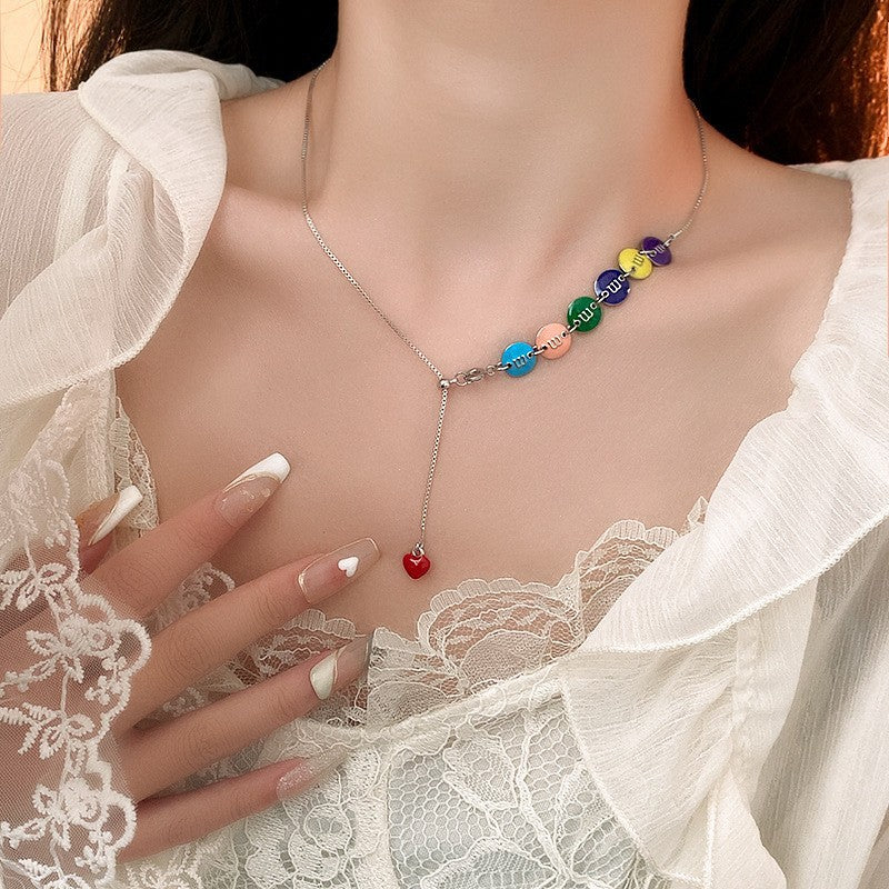 壓克力愛心簡約項鍊