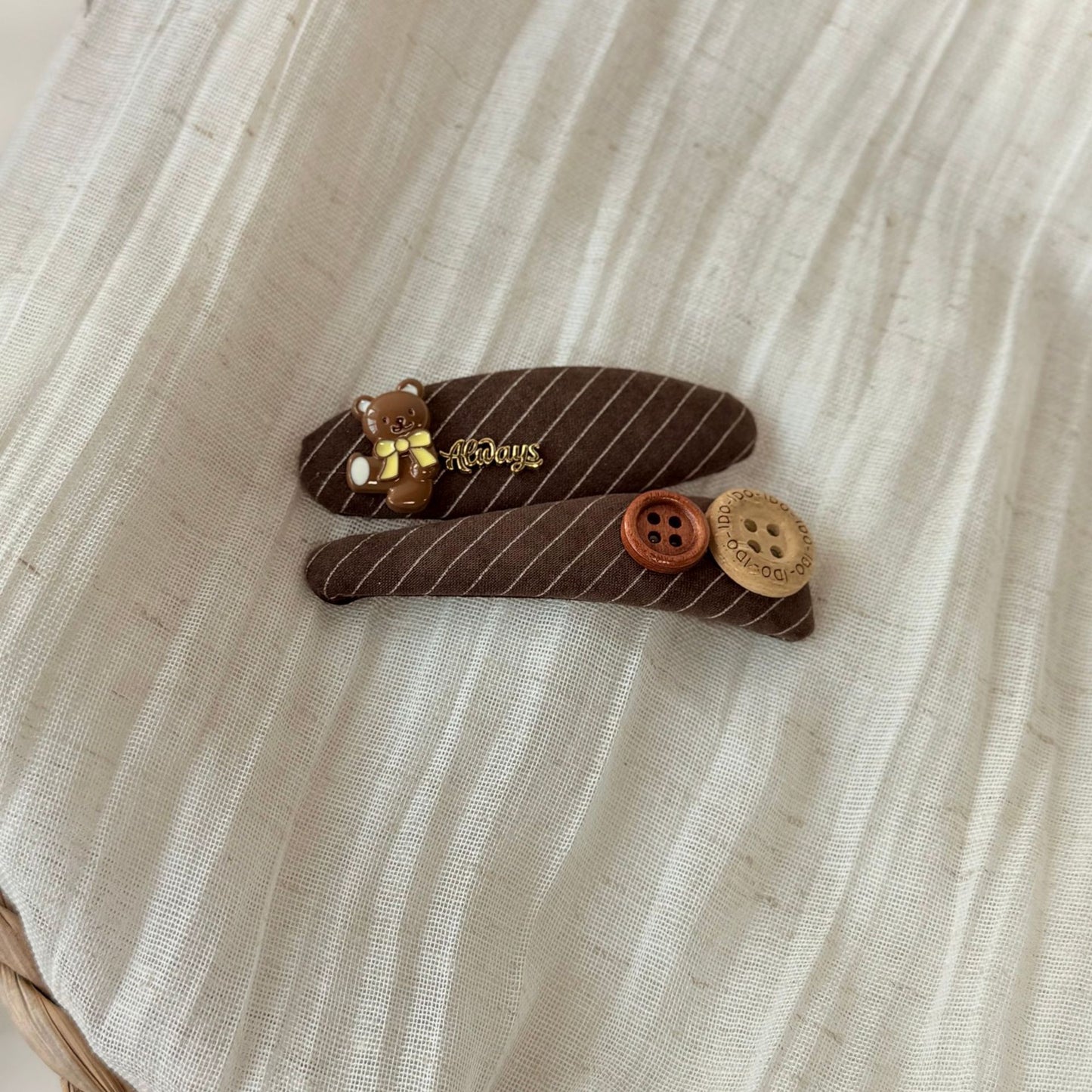 格紋蝴蝶結髮夾