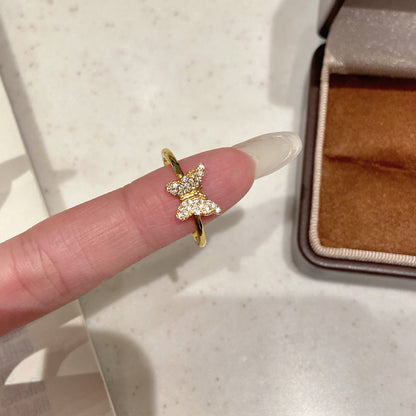金色蝴蝶簡約戒指