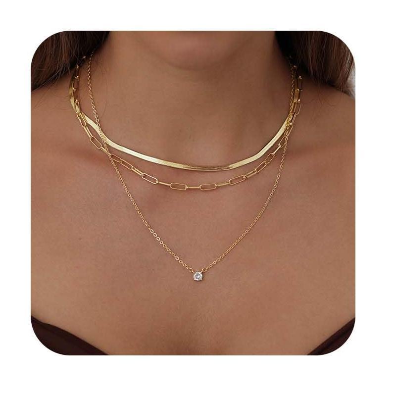 銅方形多層疊戴項鍊