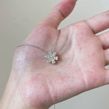 鈦鋼花朵墜飾簡約項鍊－商品主圖｜https://igowo.tw/