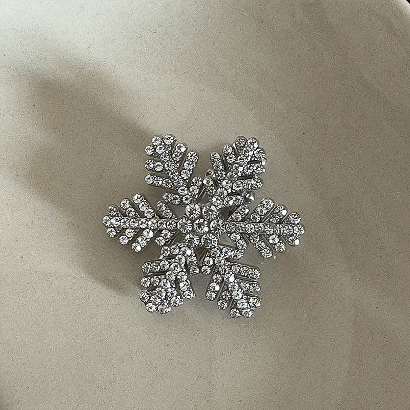 鋯石金屬雪花髮夾