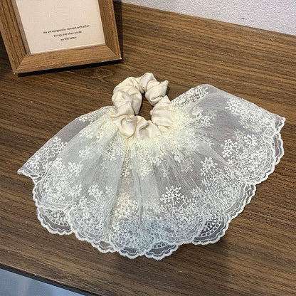 黑色蕾絲大腸圈髮圈
