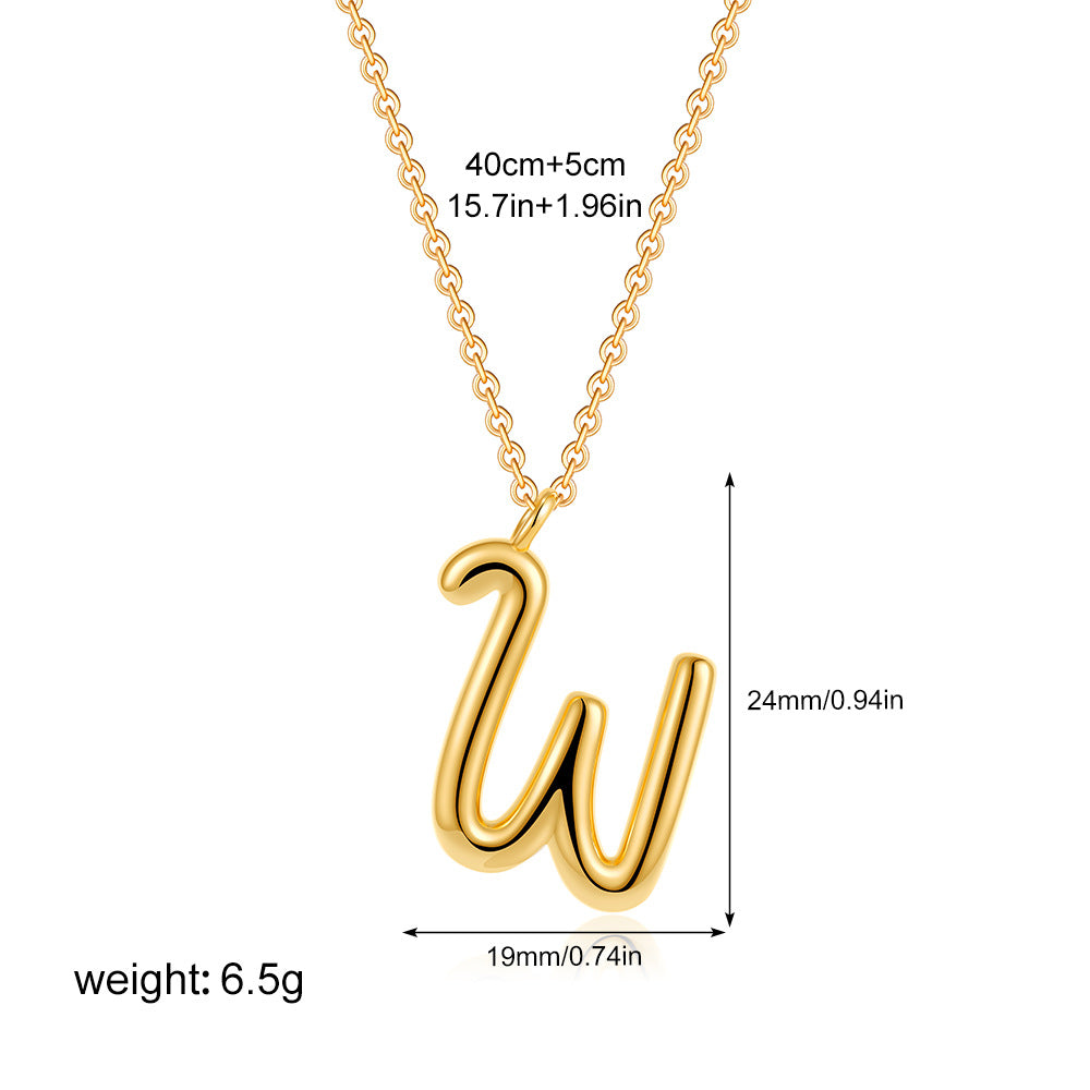 金色字母墜飾簡約項鍊－細節特寫11｜https://igowo.tw/