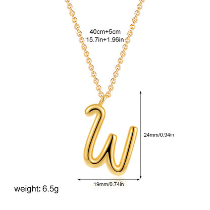 金色字母墜飾簡約項鍊－細節特寫11｜https://igowo.tw/