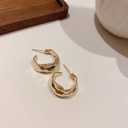 金色金屬簡約耳環－20#耳扣-金色款細節19｜https://igowo.tw/