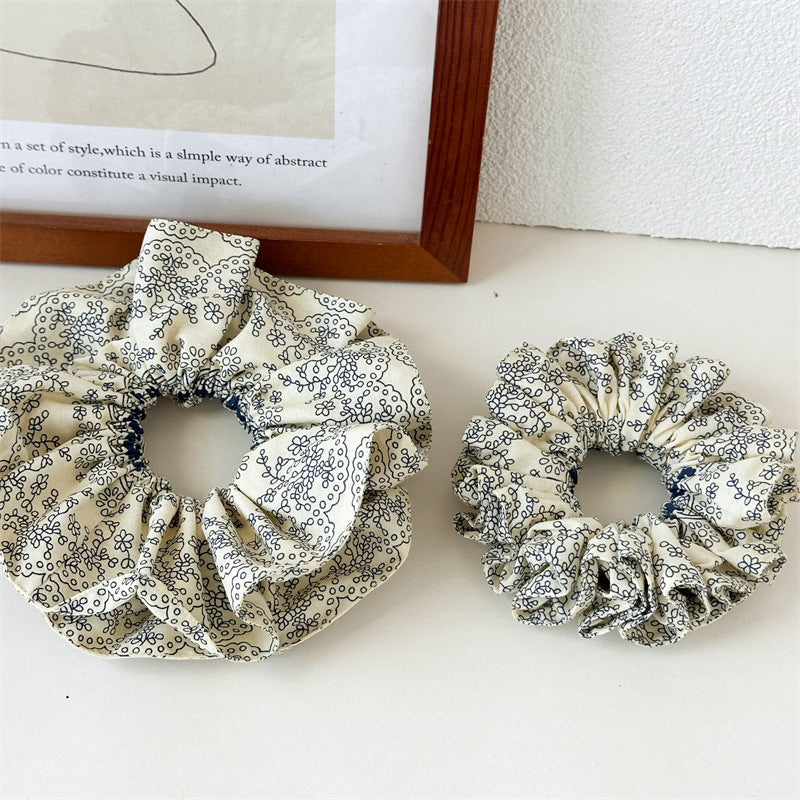碎花大腸圈復古髮圈－商品主圖｜https://igowo.tw/