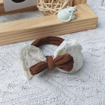 蕾絲蝴蝶結髮圈－深咖款細節8｜https://igowo.tw/