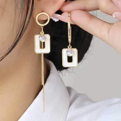 S925貝殼流蘇耳釘－商品主圖｜https://igowo.tw/