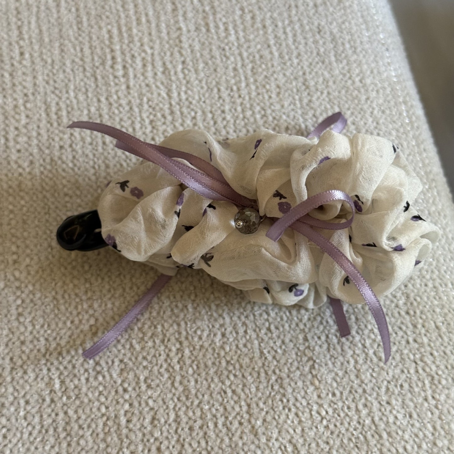 碎花蝴蝶結髮夾