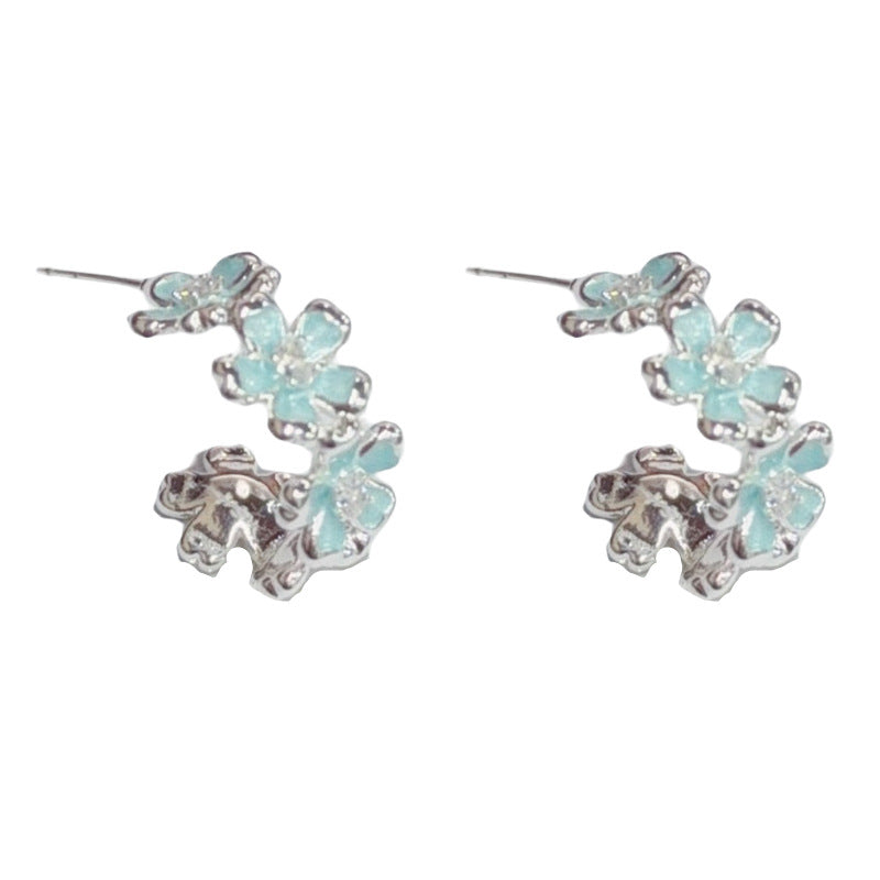 花朵圓圈簡約耳環