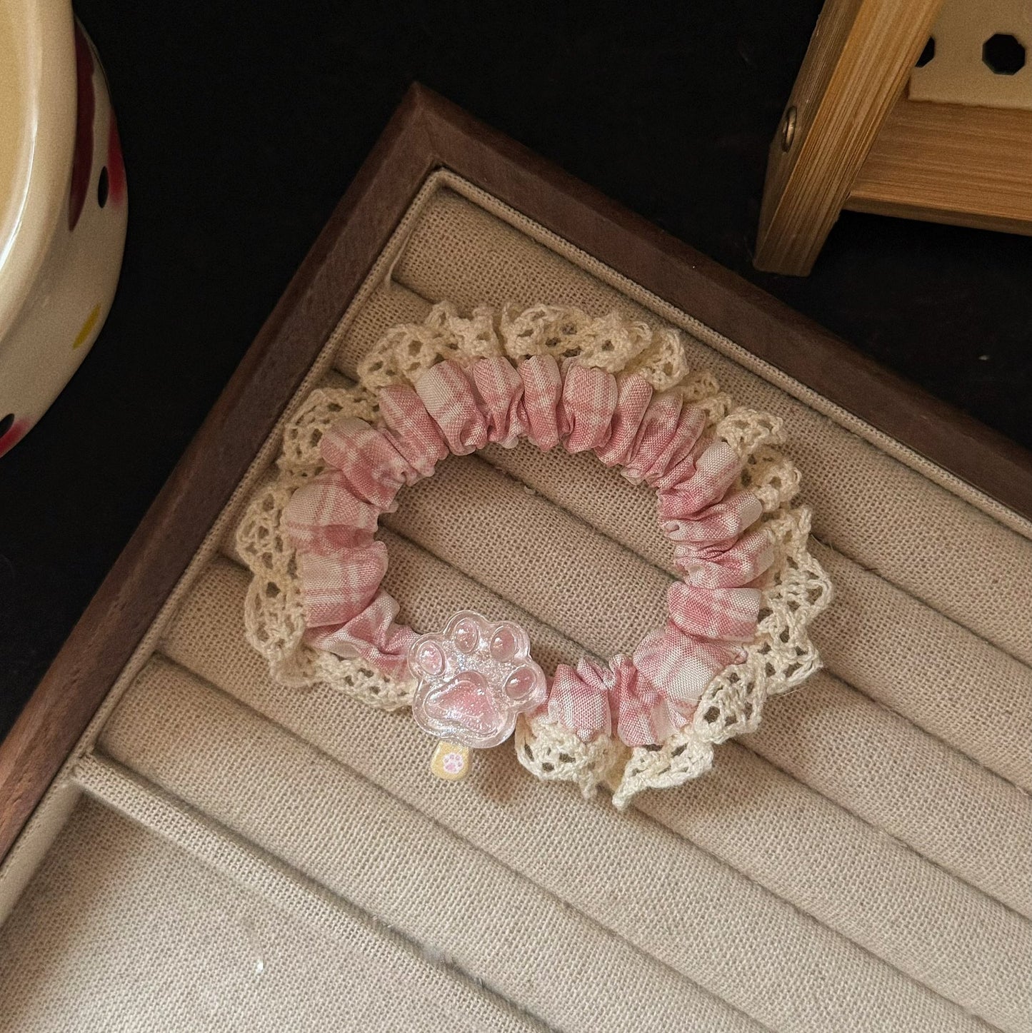 粉色草莓髮圈