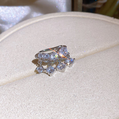 金色鋯石流蘇電鍍耳夾