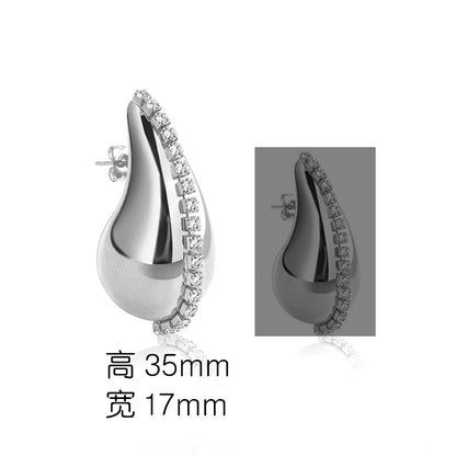 金屬水滴立體耳釘