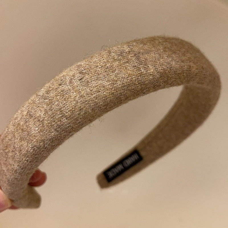 絨面寬版簡約髮箍