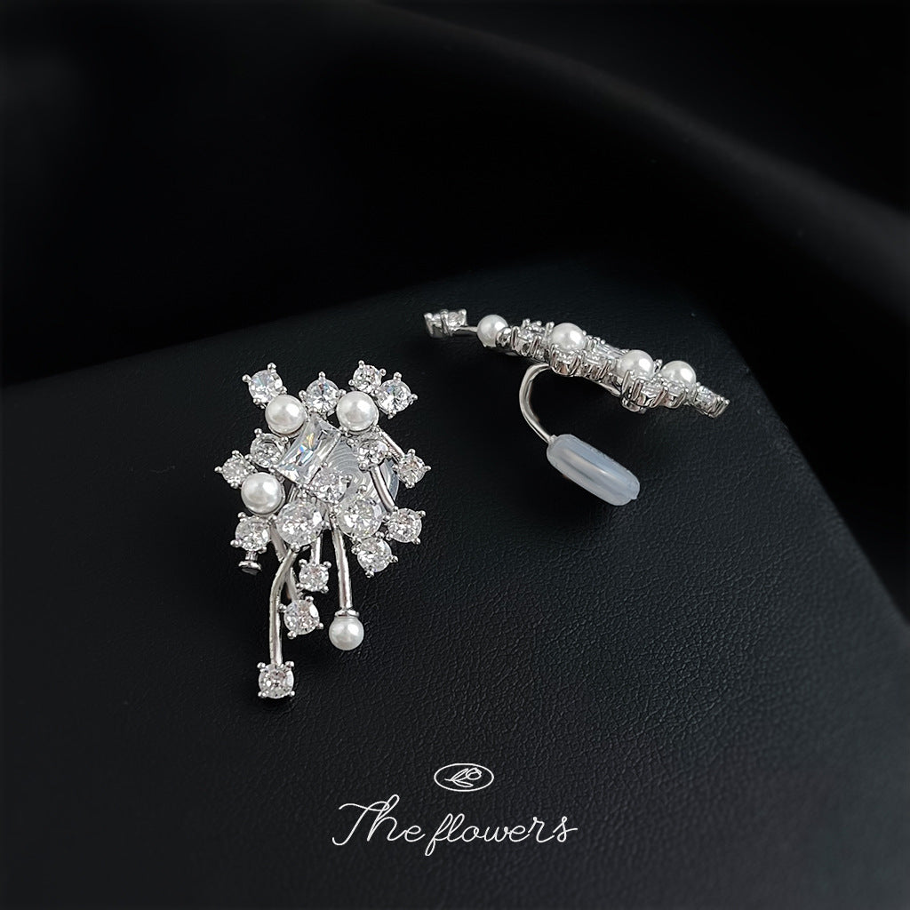 鋯石銀針微鑲耳環