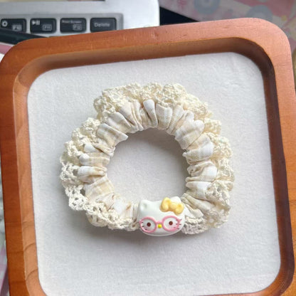 蕾絲貓咪卡通髮圈