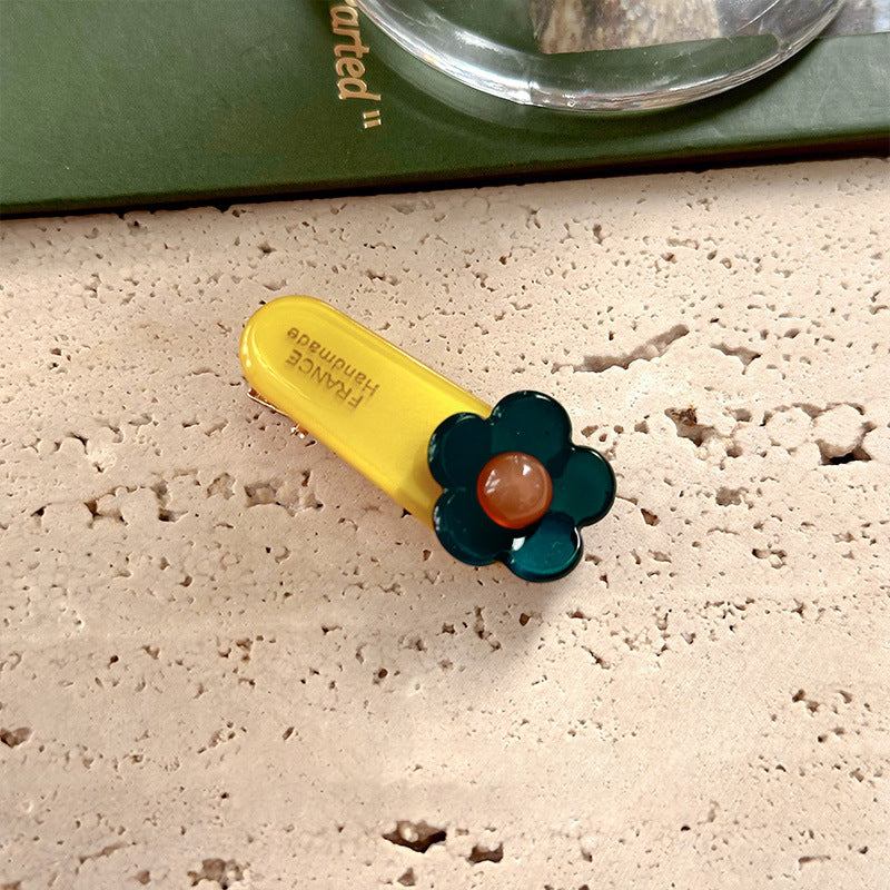 彩色醋酸板材花朵髮夾
