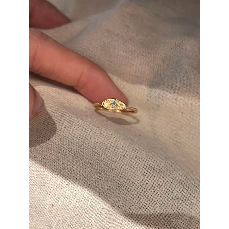 海藍寶鋯石可調式戒指