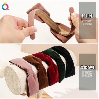 絨面蝴蝶結髮箍－第二視角實拍｜https://igowo.tw/