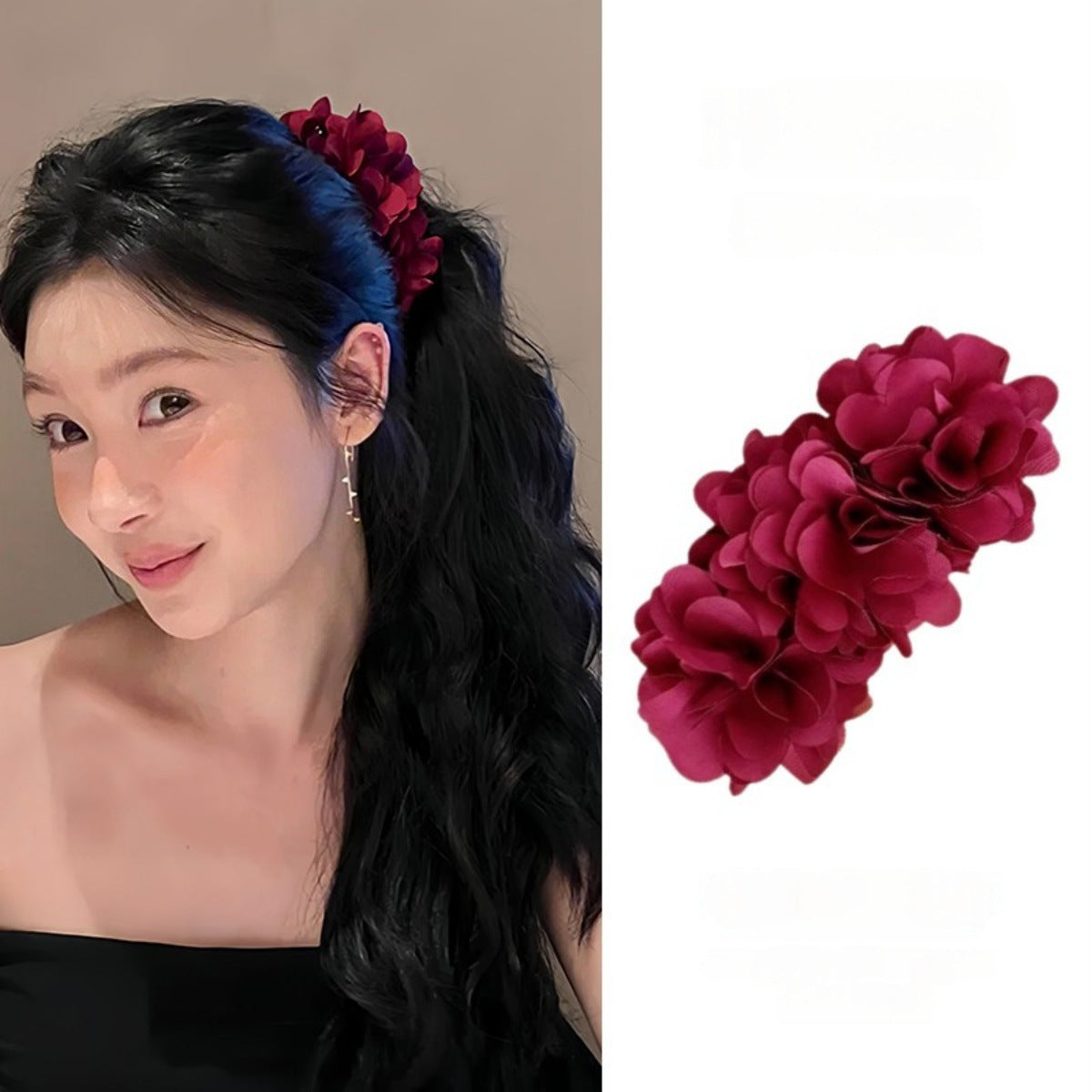 花朵簡約髮夾－商品主圖｜https://igowo.tw/