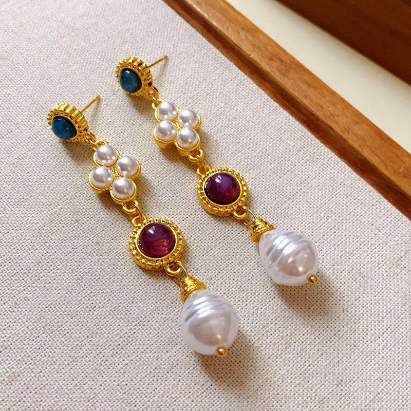 彩色水滴花朵鑲鑽項鍊－細節特寫32｜https://igowo.tw/