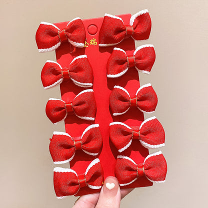 絨面蝴蝶結復古髮夾－細節特寫90｜https://igowo.tw/
