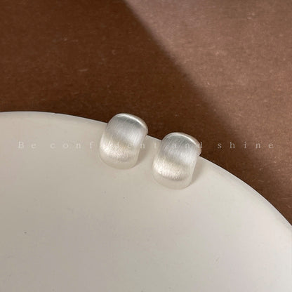 銀針拉絲小巧耳釘