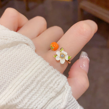 花朵可調式戒指－商品主圖｜https://igowo.tw/