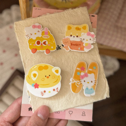 黃色貓咪卡通髮夾－商品主圖｜https://igowo.tw/