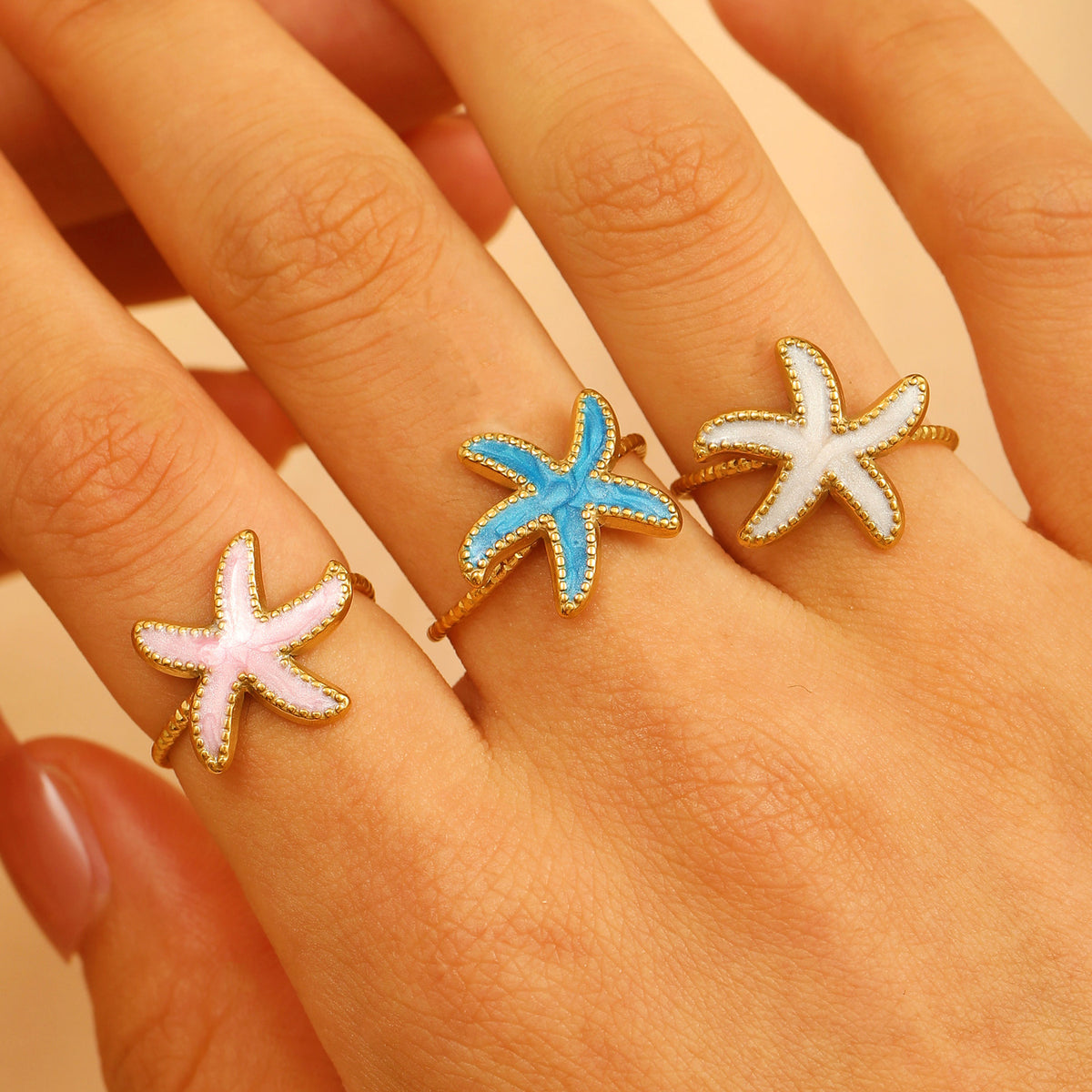 彩色琺瑯可調式戒指－細節特寫1｜https://igowo.tw/
