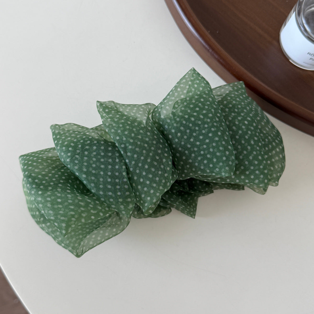 網紗蝴蝶結豹紋髮夾－細節特寫5｜https://igowo.tw/