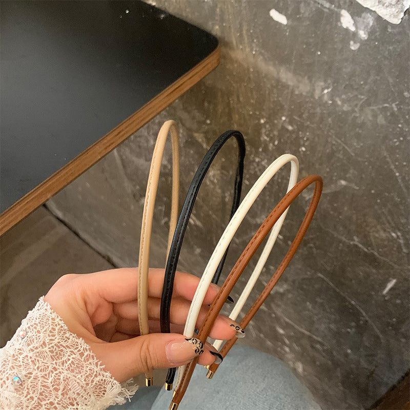 簡約經典髮箍－米白款實拍｜https://igowo.tw/