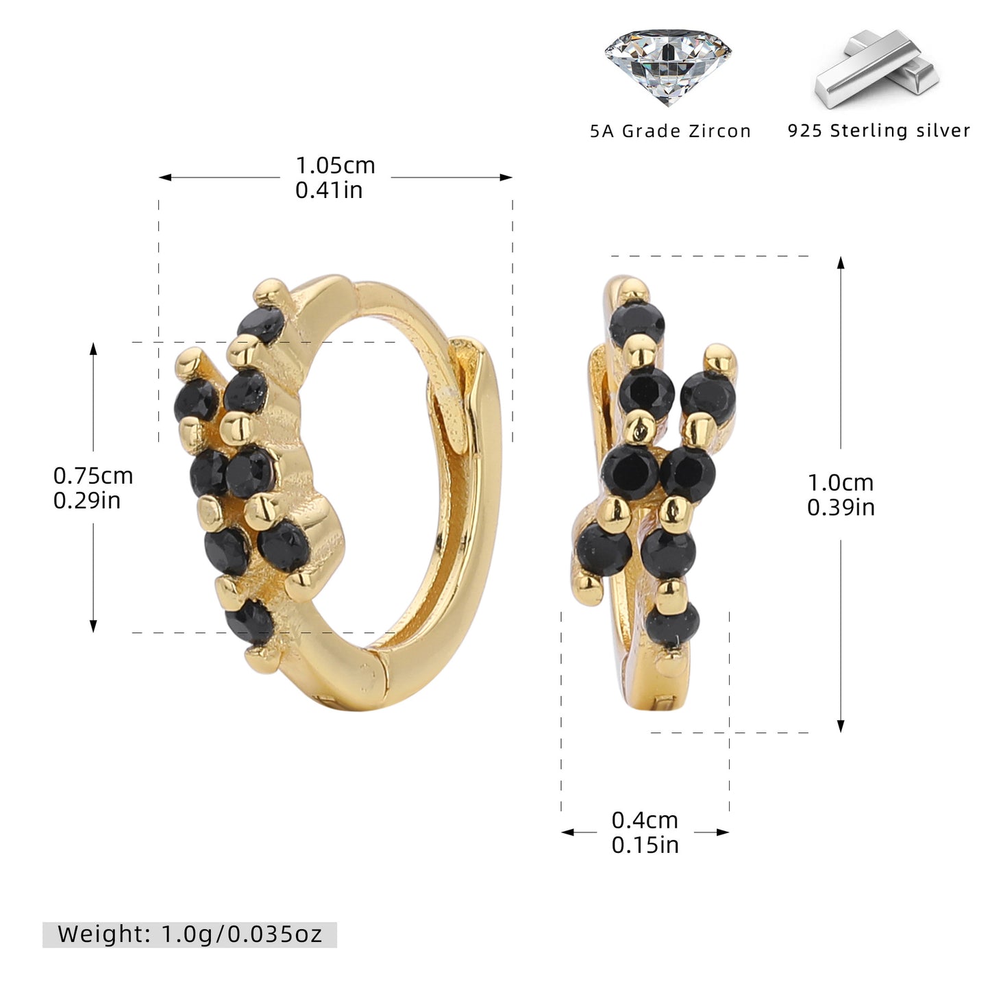 S925 歐美新款耳環INS極簡幾何鑲鋯耳飾輕奢小眾百搭飾品