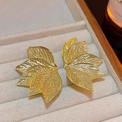 獨特樹葉花朵造型耳釘