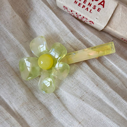 醋酸板材花朵一字髮夾